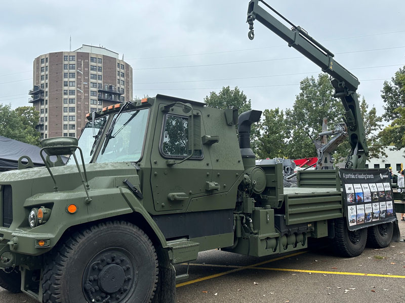 Oshkosh Corporation sponsors our Touch a Truck event at the Leach Amphitheater and is show casing one of their military trucks